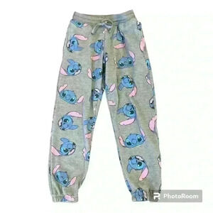 Disney Youth Fleece Lined Sweatpants Stitch Graphic POCKETS size Small